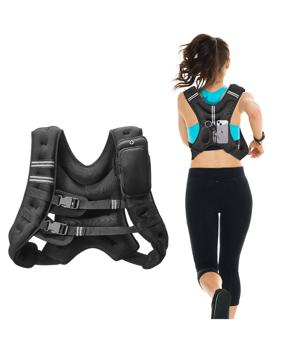 Mecale Weighted Vest, 20 lb Adjustable Training Vest with Reflective Stripe and Buckle for Men and Women