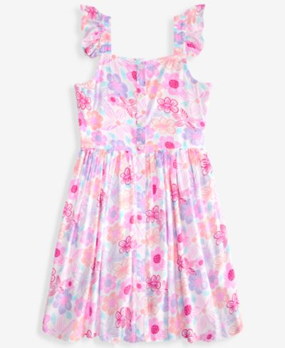 Платье Epic Threads Girls' XS-XL Tropical Floral-Print Button