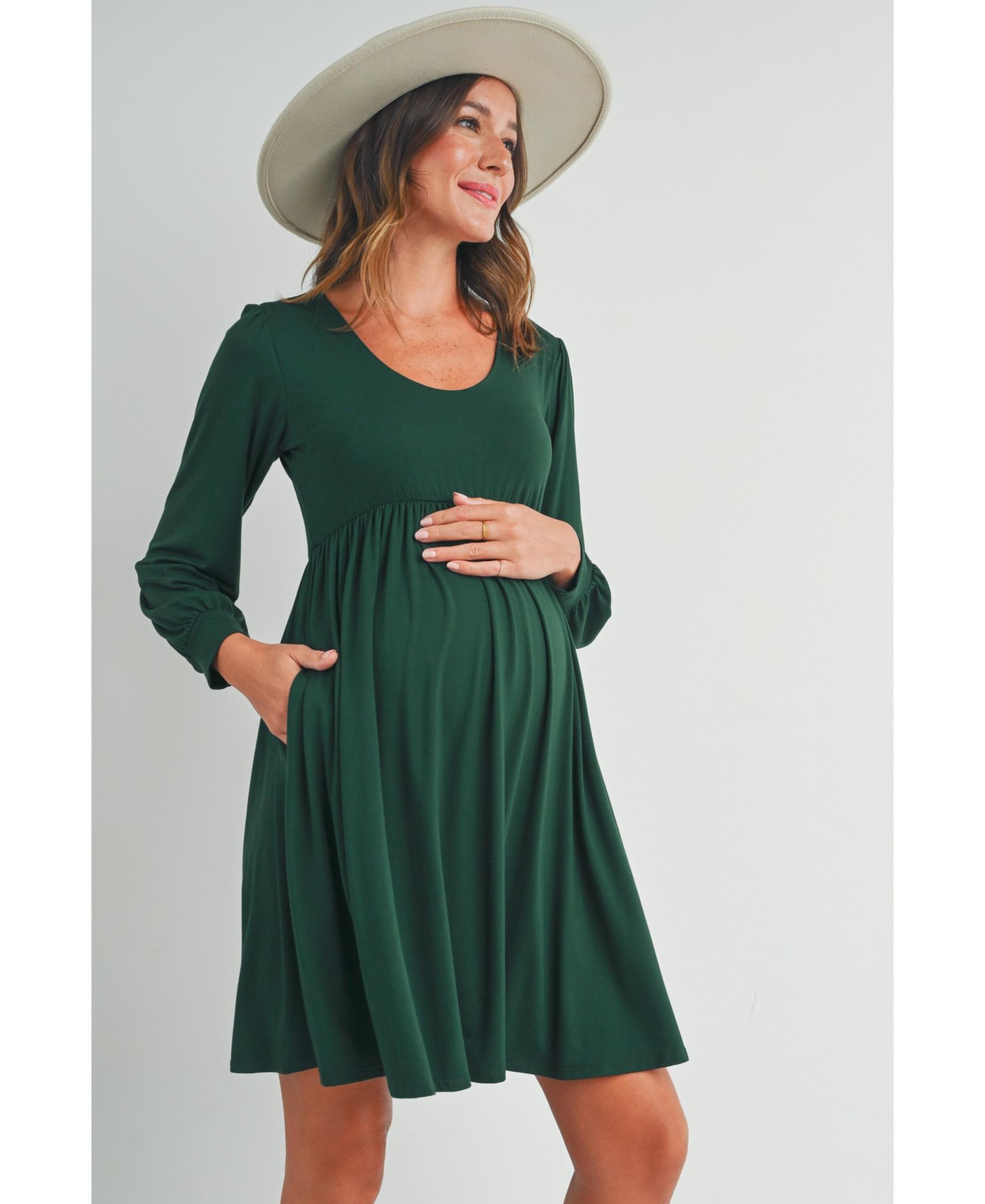 Женское платье Hello Miz Maternity Long Sleeve Empire Waist Scoop Neck