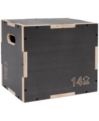 Деревянная платформа для прыжков Signature Fitness 16" x 14" x 12" Non-Slip, серая
