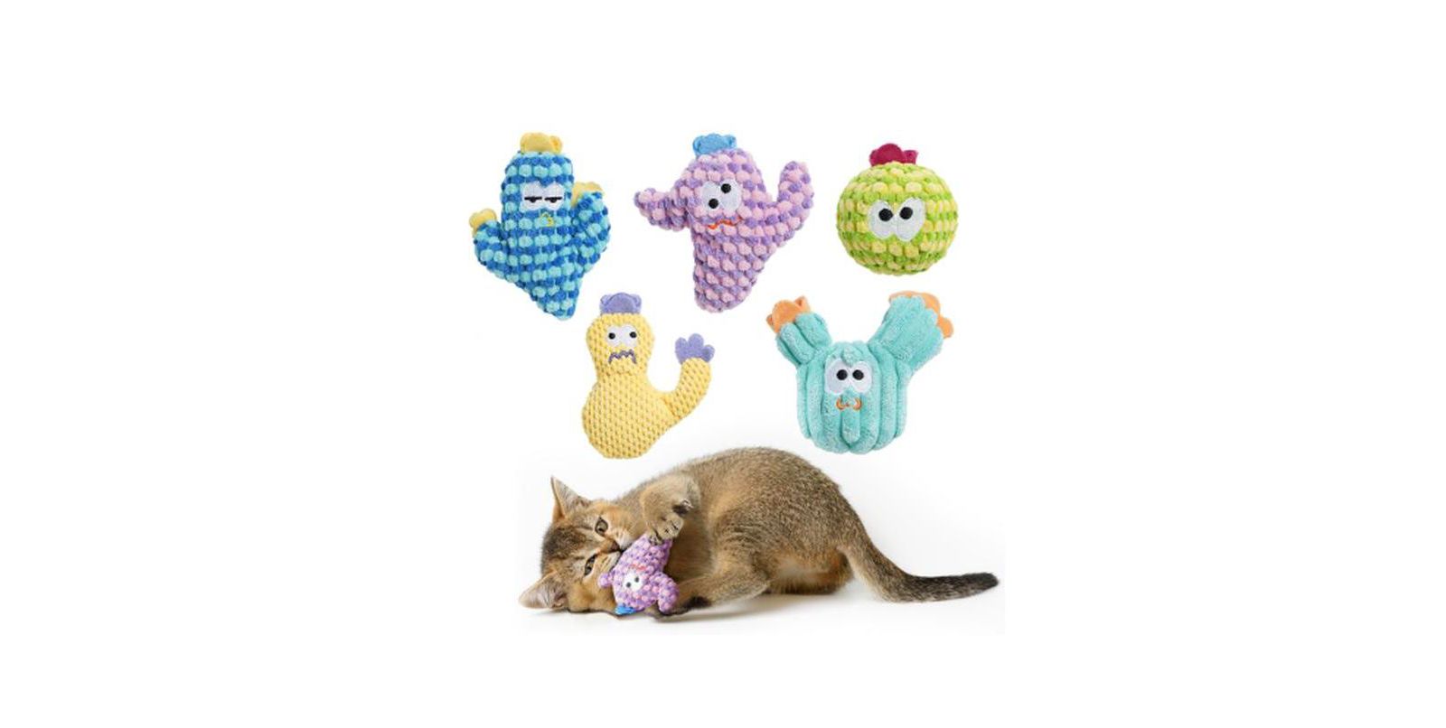 Игрушки для кошек Nocciola 5 Pack Cactus Catnip, органический наполнитель, без хлопка