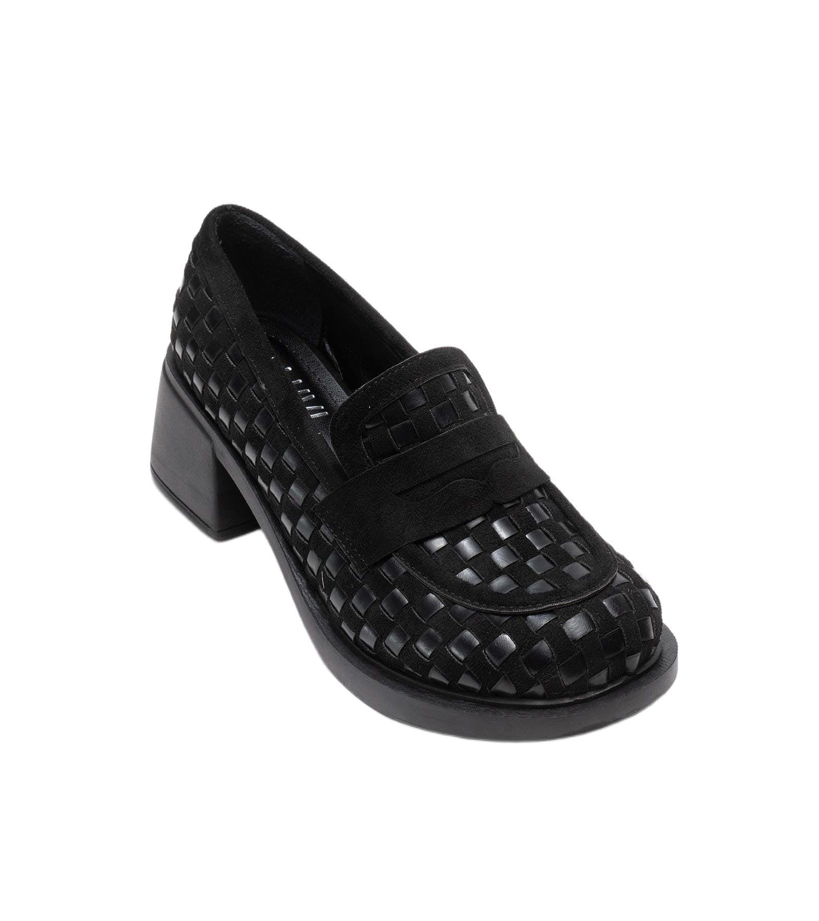 Prologue Shoes Women's Marlon Woven Block Heel Loafer