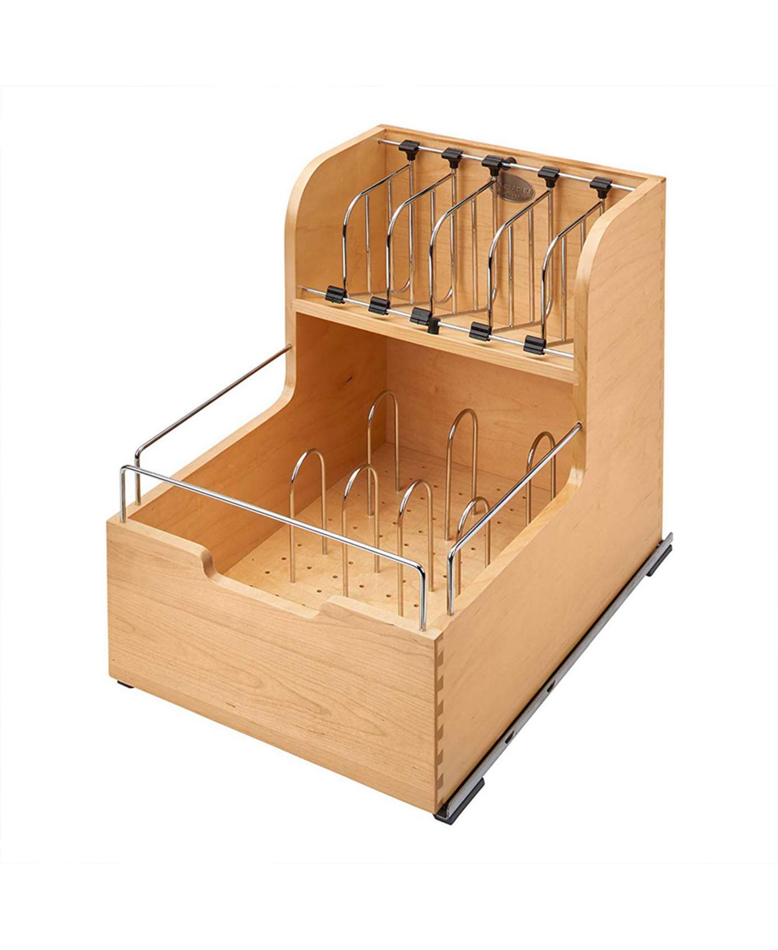 Rev-A-Shelf Food Storage Container Organizer w/ Soft-close, Natural, 4FSCO-18SC-1