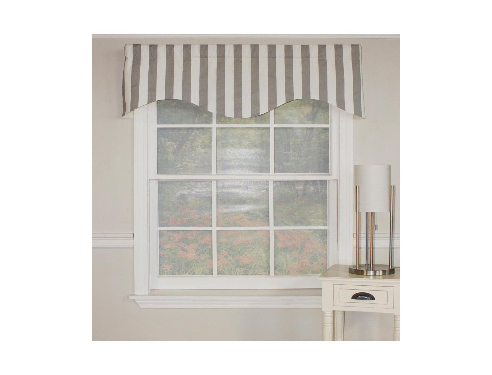 RLF Home Awning Style Stripe Design 3" Rod Pocket Valance