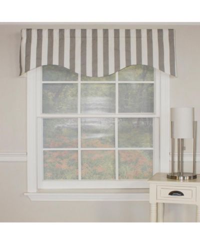 RLF Home Awning Style Stripe Design 3" Rod Pocket Valance