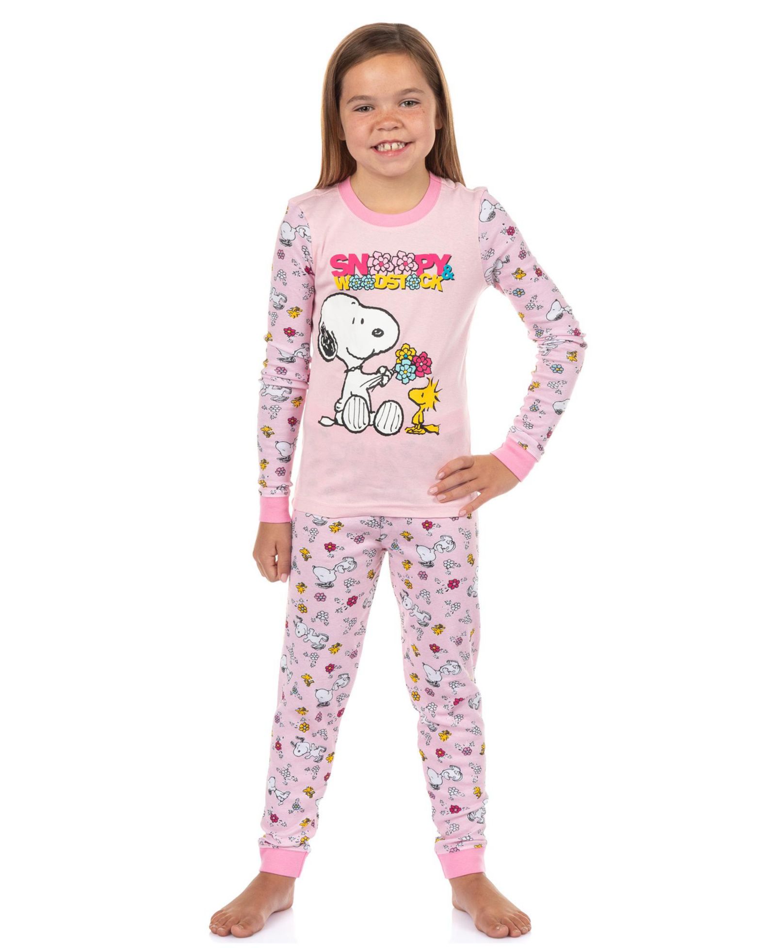 Детская пижама Peanuts Snoopy и Woodstock, комплект из 2 предметов, облегающий крой