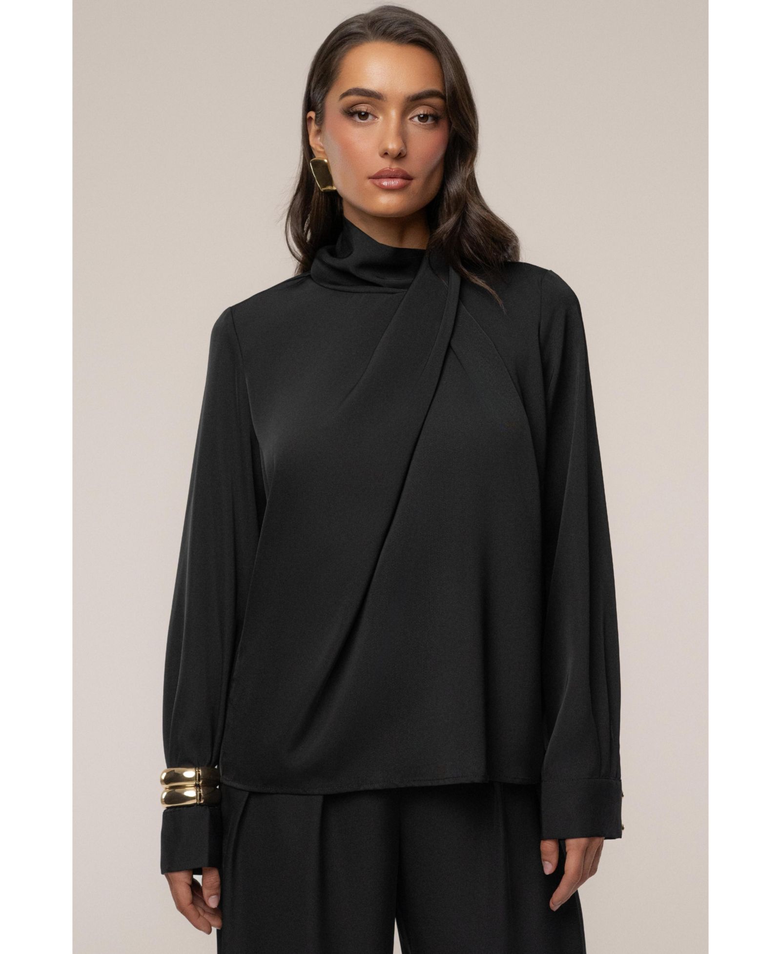 JLUXLABEL Women's Alexa Satin Blouse