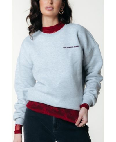 Женский свитшот Colourful Rebel CR Round Flower Dropped Shoulder