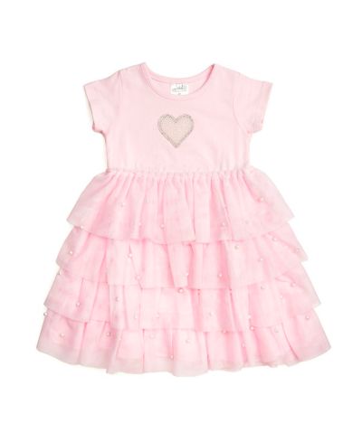 Детское платье Sweet Wink Toddler Girls Pearl Heart Tiered Short Sleeve Tutu