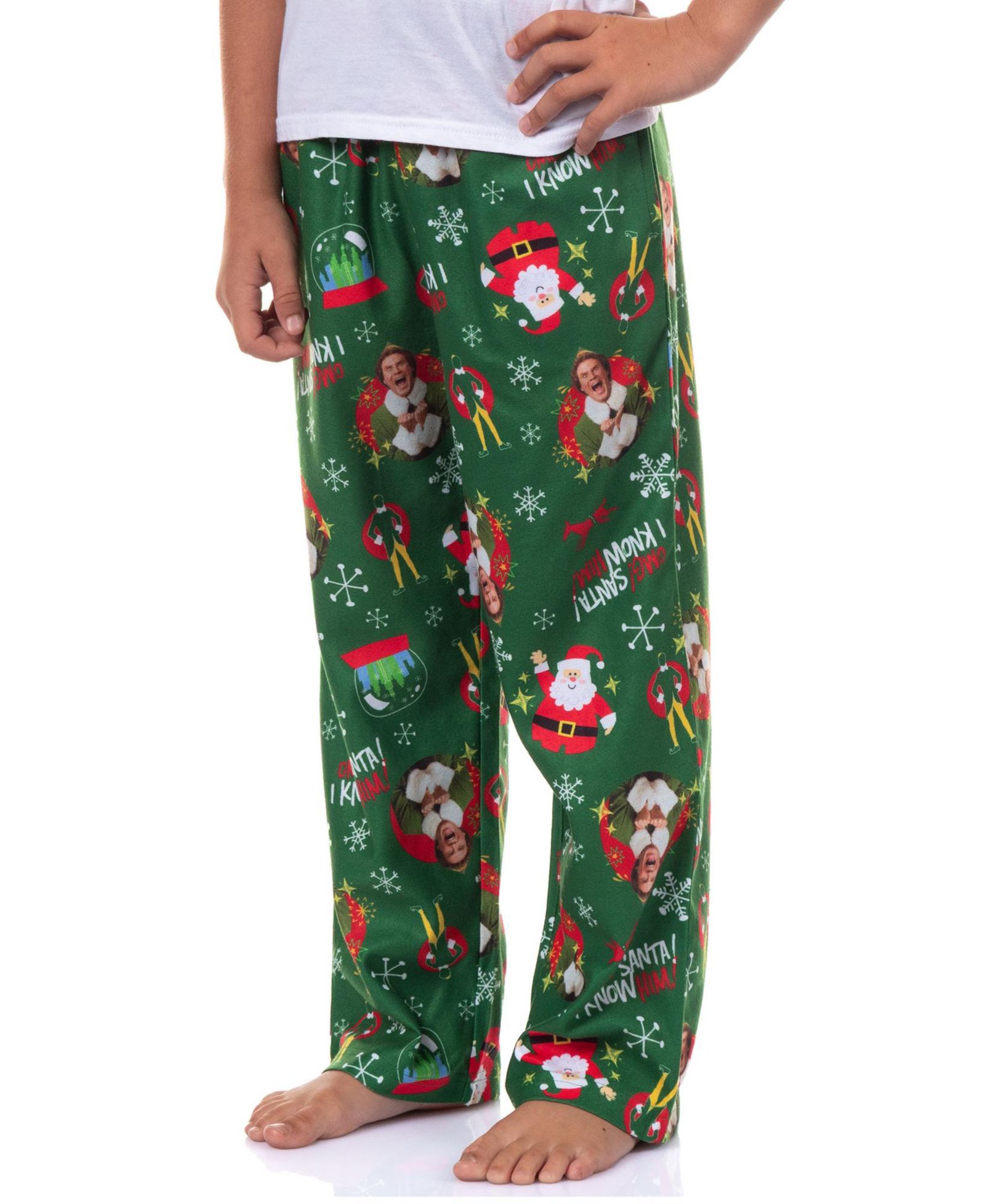 Elf Pajama Pants Boys' Buddy OMG I Know Him All-Over Christmas Movie Flannel Loungewear Kids