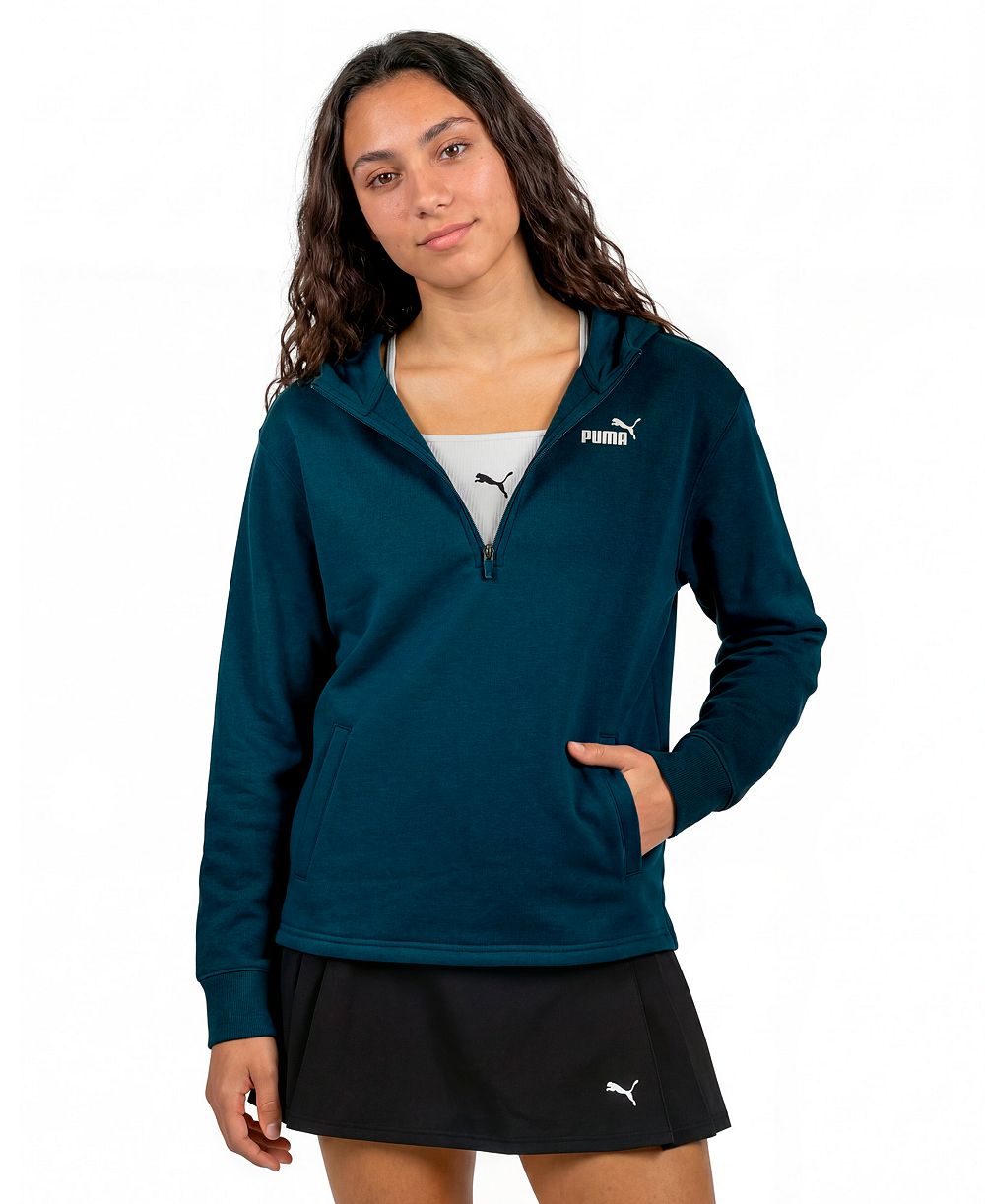 Puma Женский худи Ess 1/2-Zip с длинным рукавом из флиса