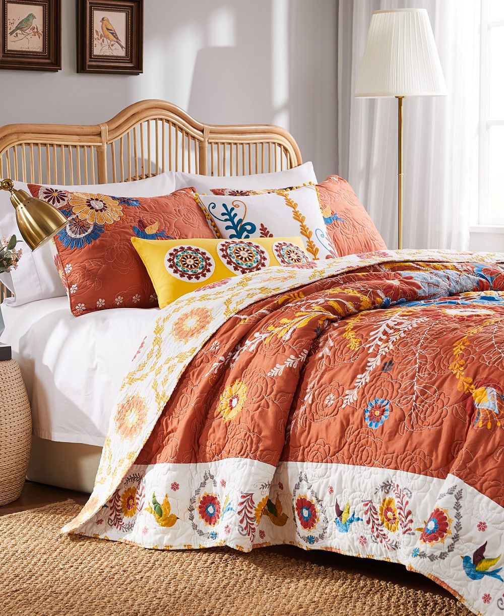 Комплект из 5 предметов Greenland Home Fashions Topanga Bohemian Floral Quilt