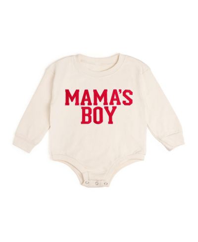 Sweet Wink Baby Boys Mama's Varsity Patch Long Sleeve Romper