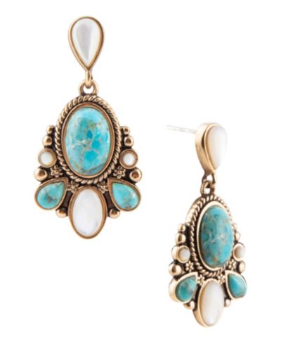 Серьги Barse Barcelona Turquoise and Mother of Pearl Post Drop Earrings