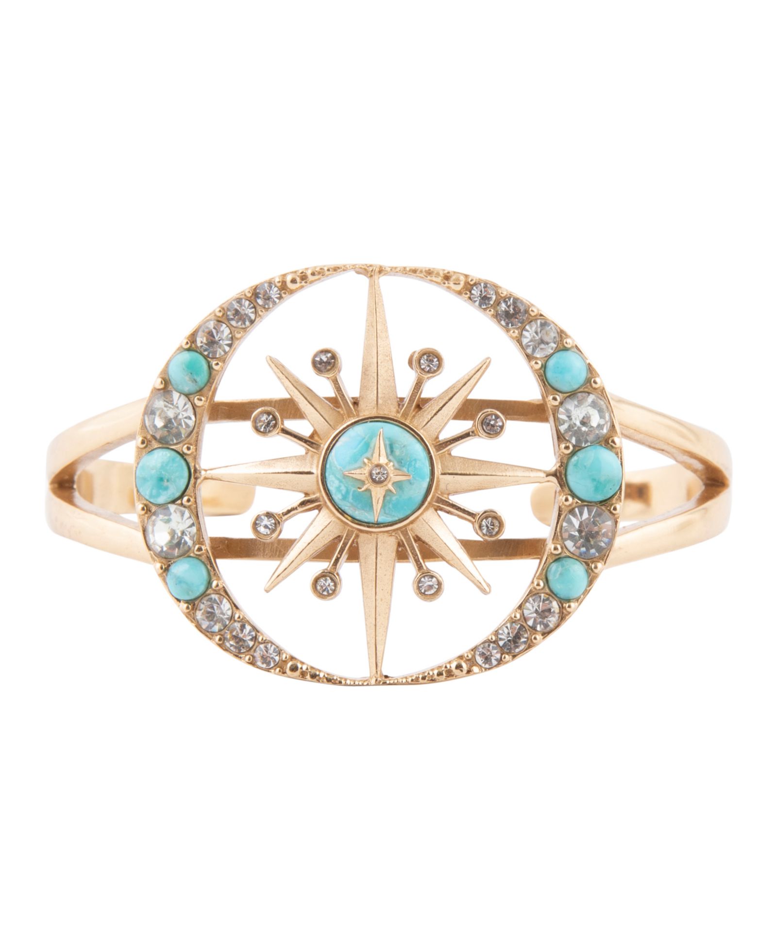 Браслет-кафф Barse Celestial Blue Turquoise Golden