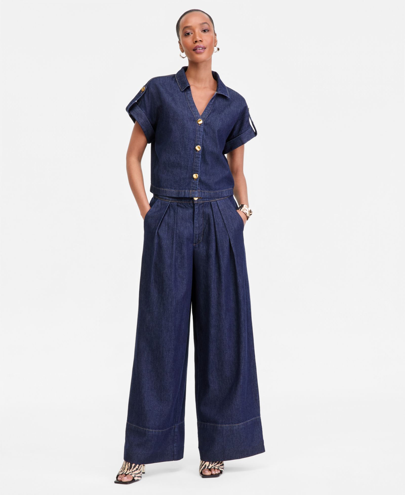 I.N.C. International Concepts Women's High-Rise Wide-Leg Jeans, Macy's Exclusive