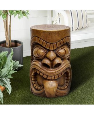 SunJet Outdoor Decorative Sculpture – The Grande Tiki God Kanaloa Concrete Statue 19.6"H, Indoor/Outdoor Garden, Patio, Backyard, Office Decor