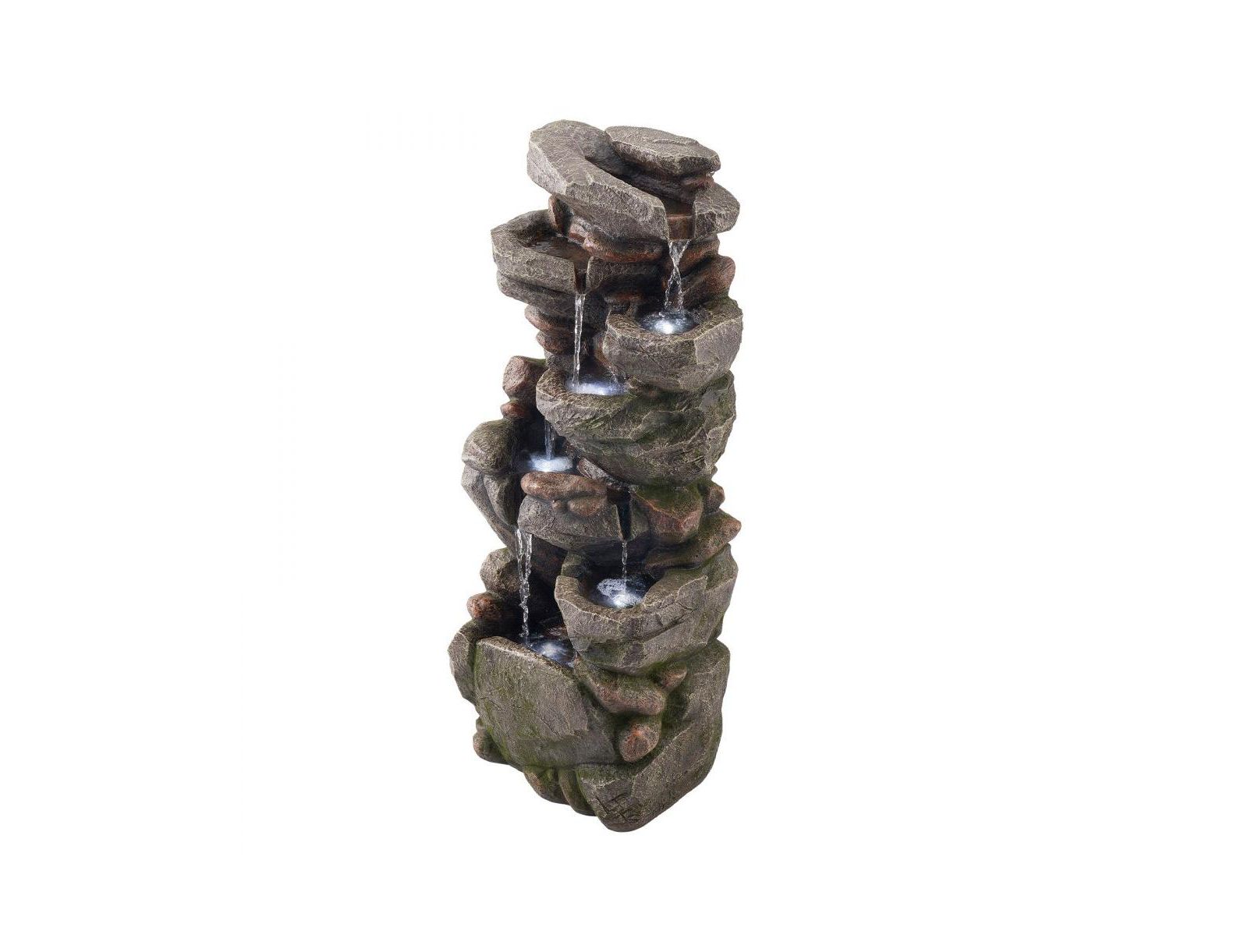 Slickblue Outdoor 7-Tier Rock-Shaped Cascading Water Fountain