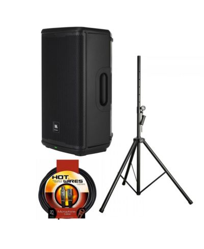 Портативная акустическая система JBL EON712 12" 1300W с Bluetooth и DSP, комплект со стойкой для динамика и XLR кабелем 20-Foot