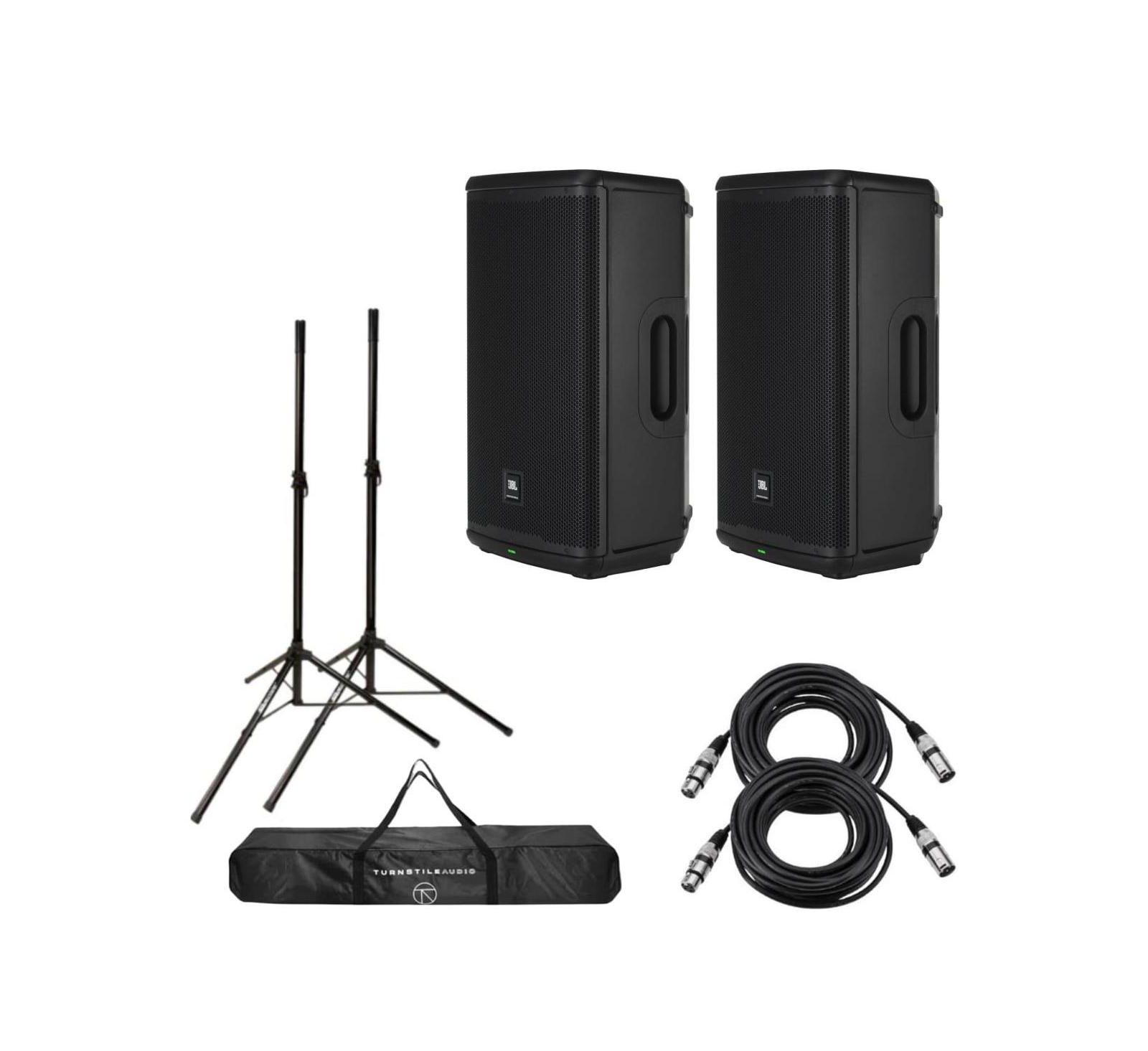 Портативная акустическая система JBL EON715 15" 1300W с Bluetooth и DSP, комплект из 2 штук с подставками JamStands JS-TS50 6