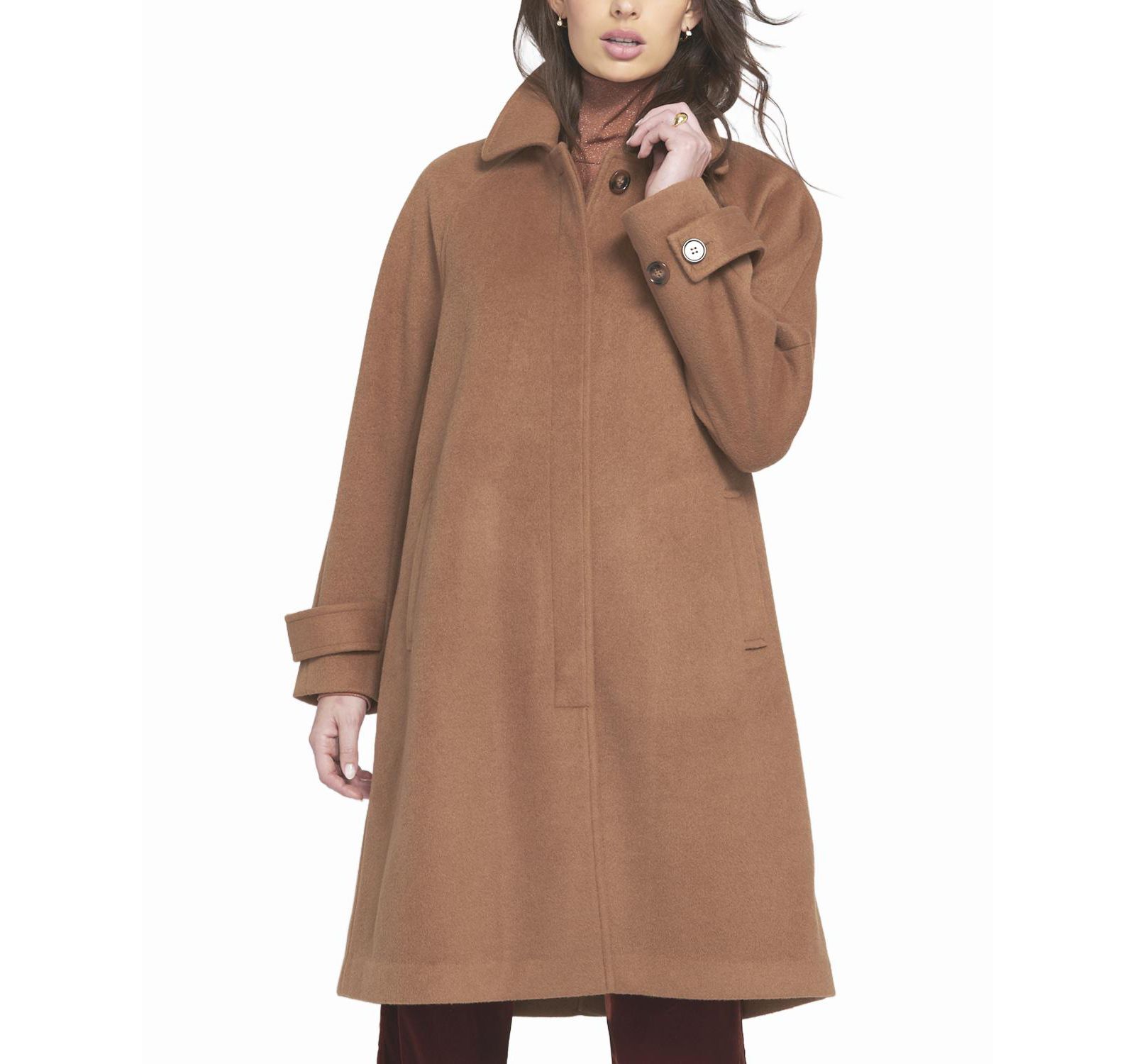 ELLE Collection Women's Melton Coat Teddy