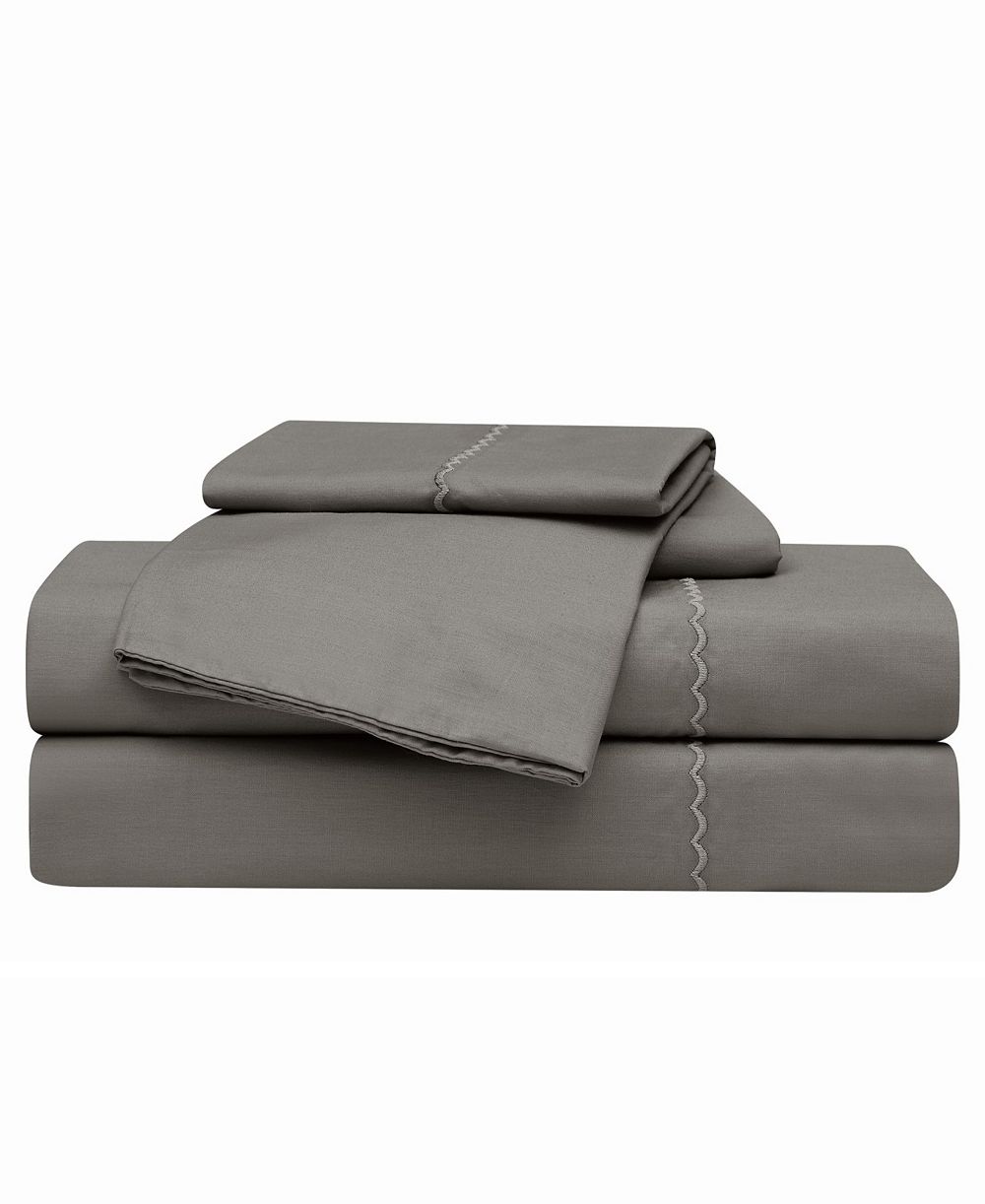 Oceanfront Resort Embroidered Percale 200-Thread Count 5-Pc. Sheet Set, Split King