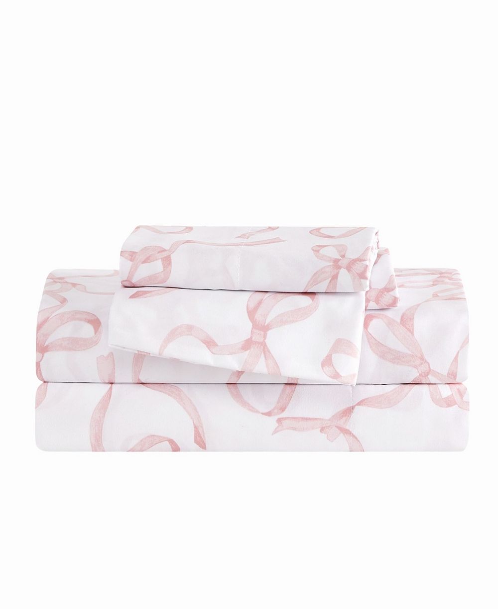 Truly Soft Printed Bow 4-Piece Sheet Set, King