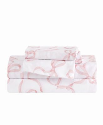 Truly Soft Printed Bow 4-Piece Sheet Set, King