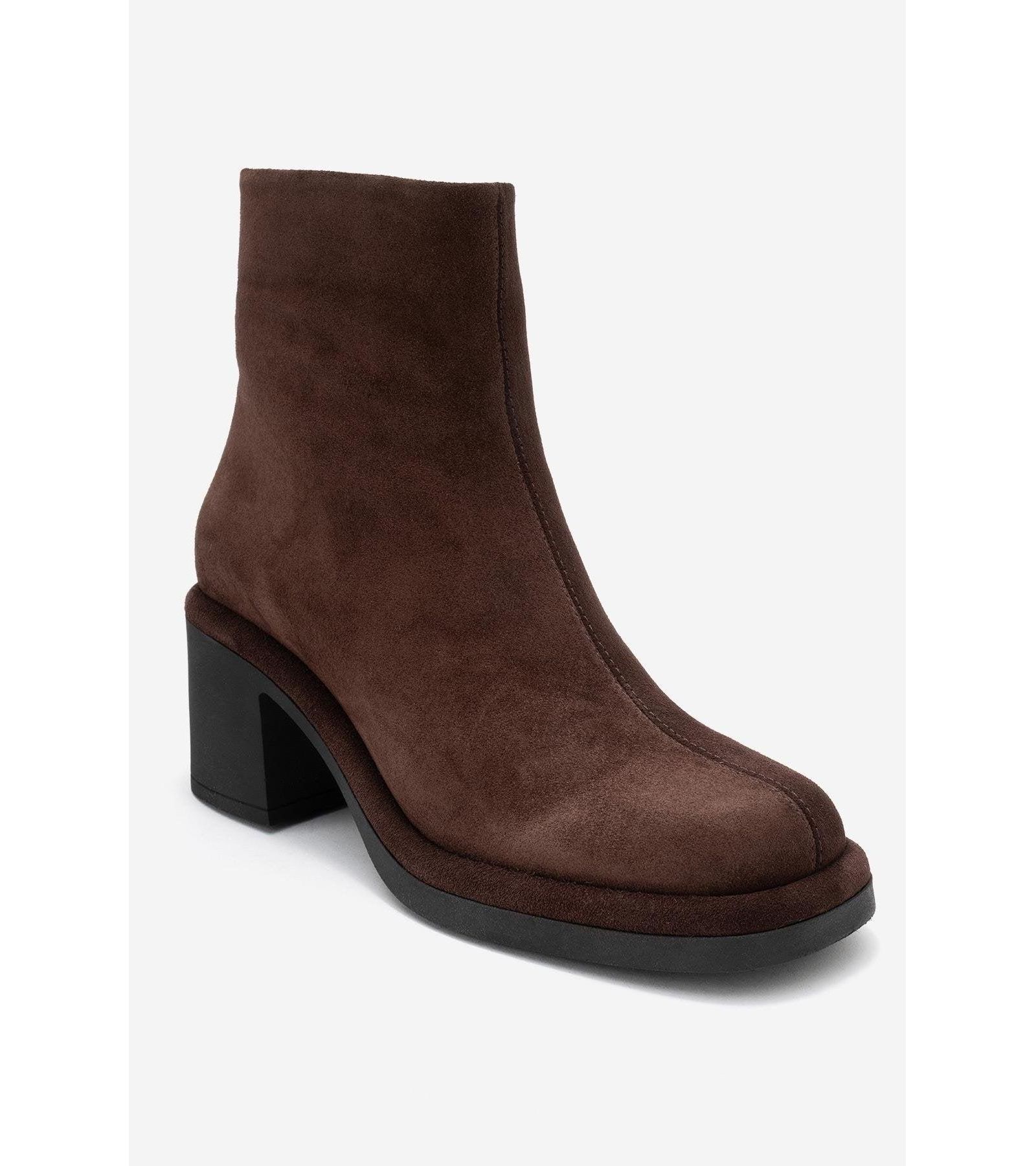 Forever & Always Shoes Women's Junae Leather Block Heel Boot