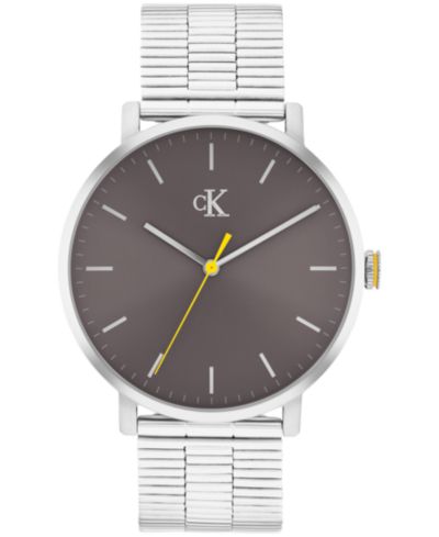 Calvin Klein Men's Real Silver Tone Stainless Steel Mesh Bracelet Watch, 42mm