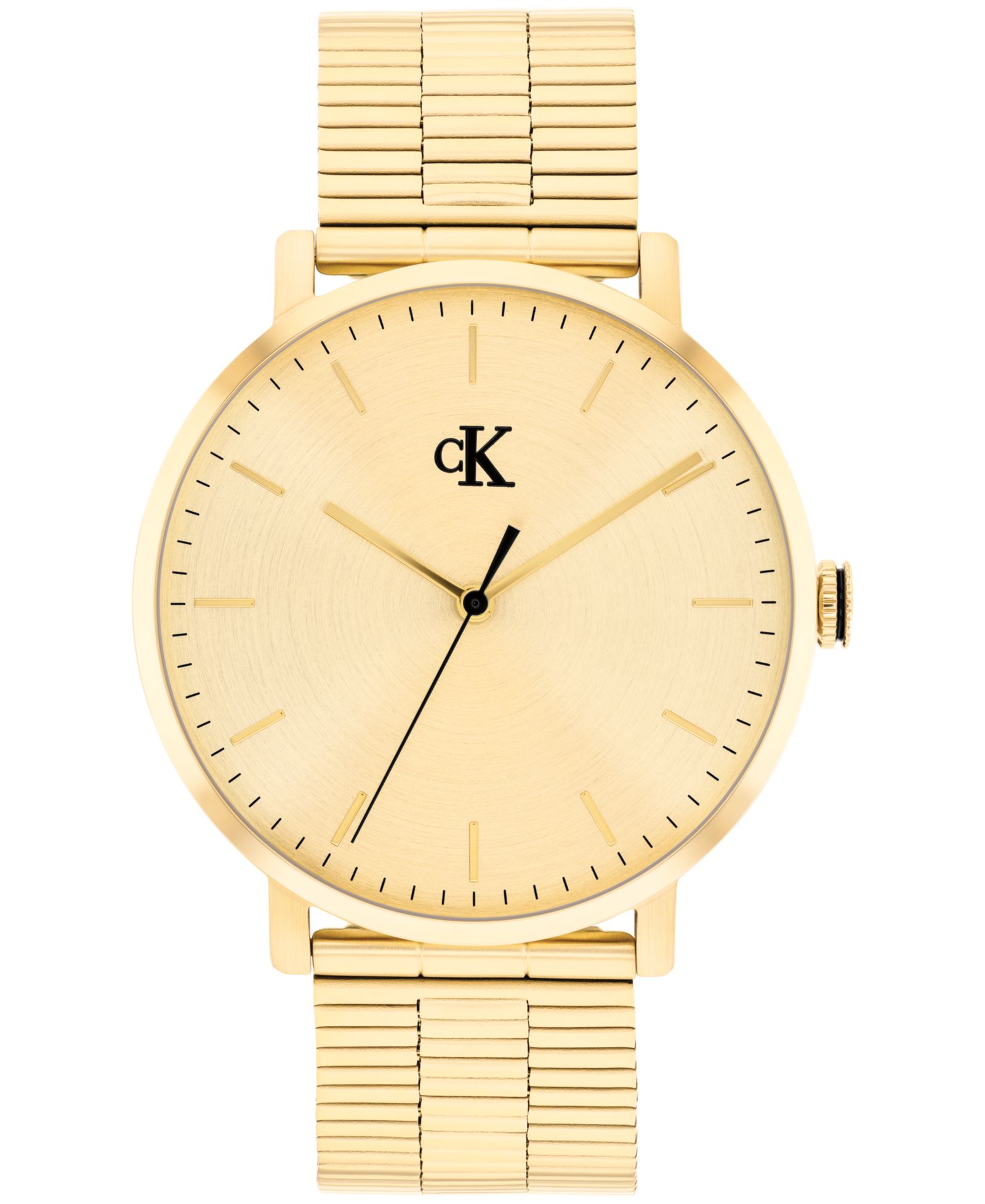 Calvin Klein Men's Real Gold Tone Stainless Steel Mesh Bracelet Watch, 42mm