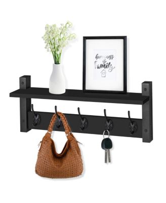 Настенная плавающая полка Sorbus 24 Inch с 5 прочными крючками