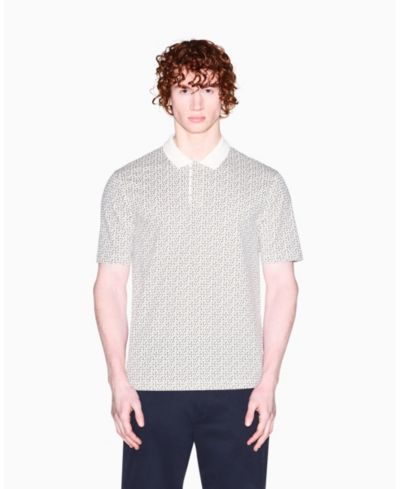 A|X Armani Exchange Men's Pique Allover Logo Print Polo Shirt