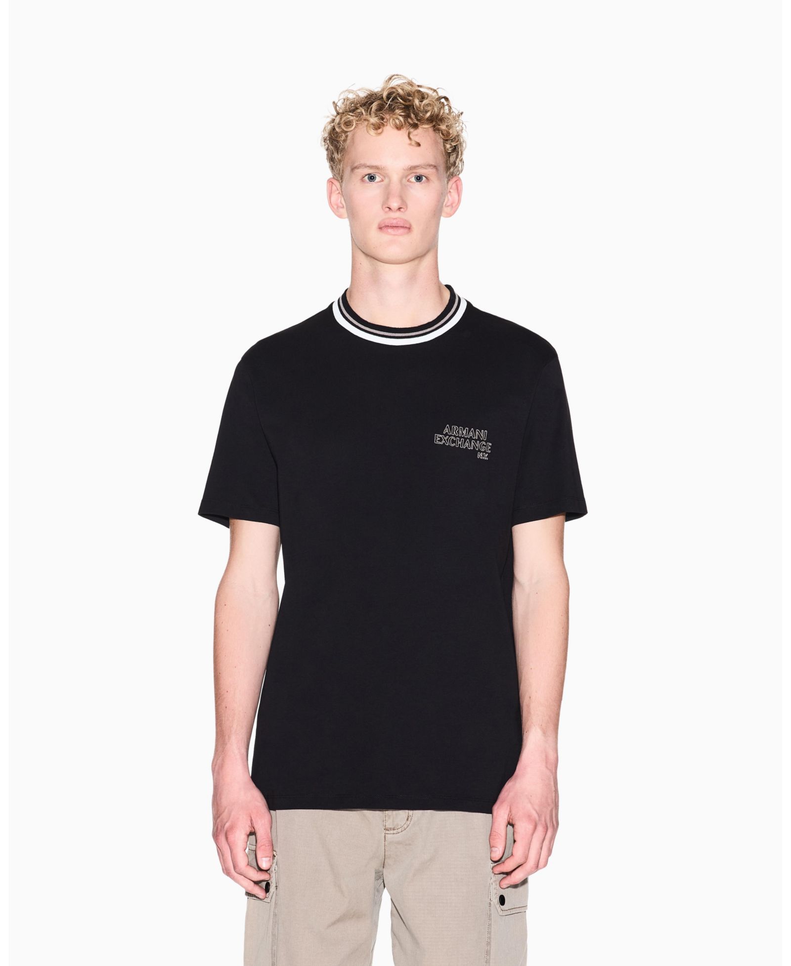 A|X Armani Exchange Men's Short Sleeve Tipping Logo T-Shirt