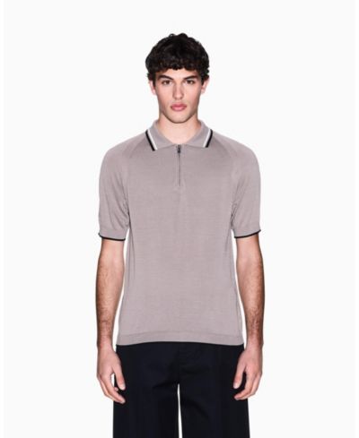 A|X Armani Exchange Мужская рубашка поло с коротким рукавом и молнией