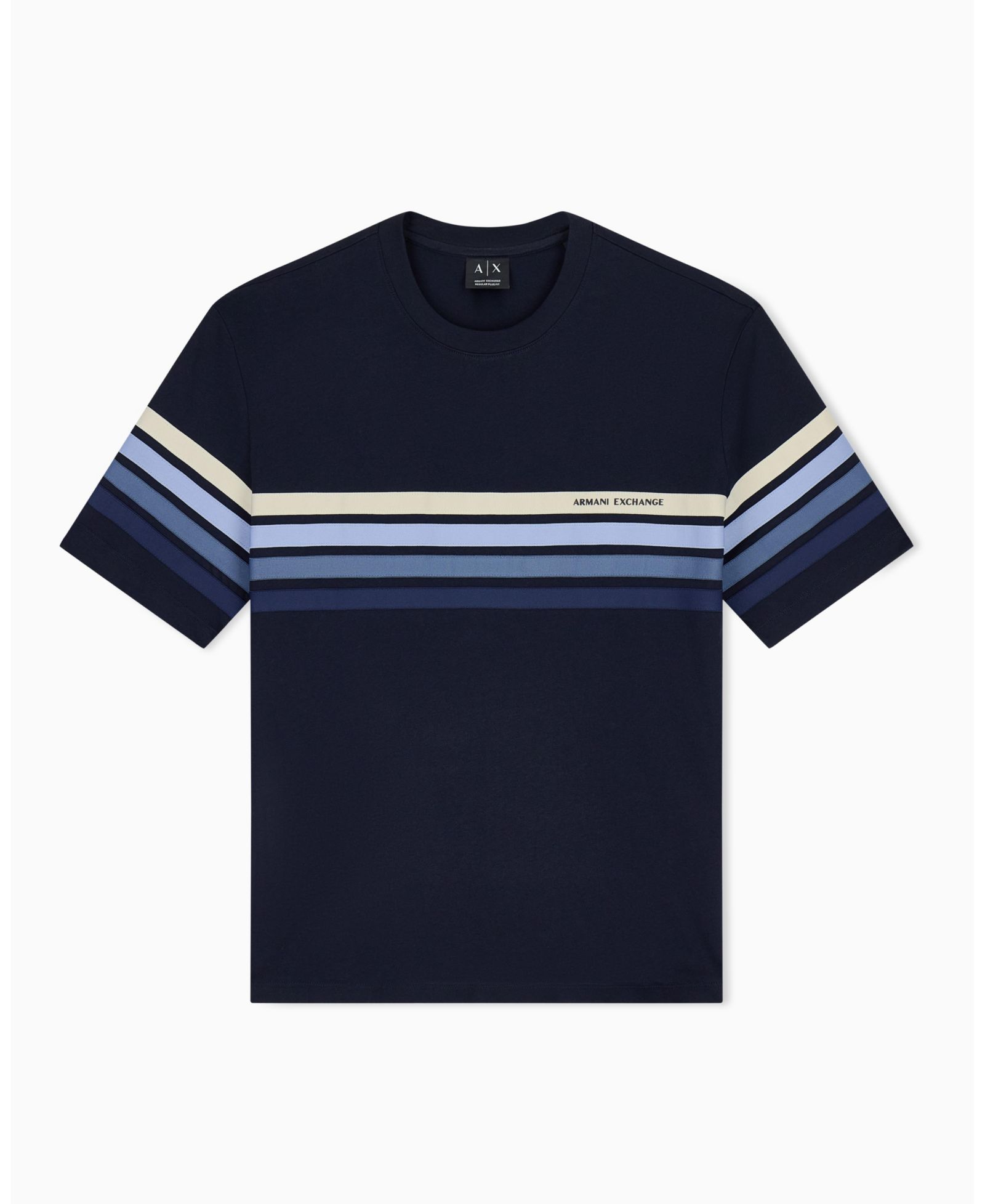 A|X Armani Exchange Men's 4 Stripes Short Sleeve Jersey T-Shirt
