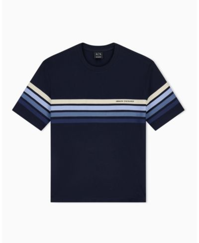 A|X Armani Exchange Men's 4 Stripes Short Sleeve Jersey T-Shirt