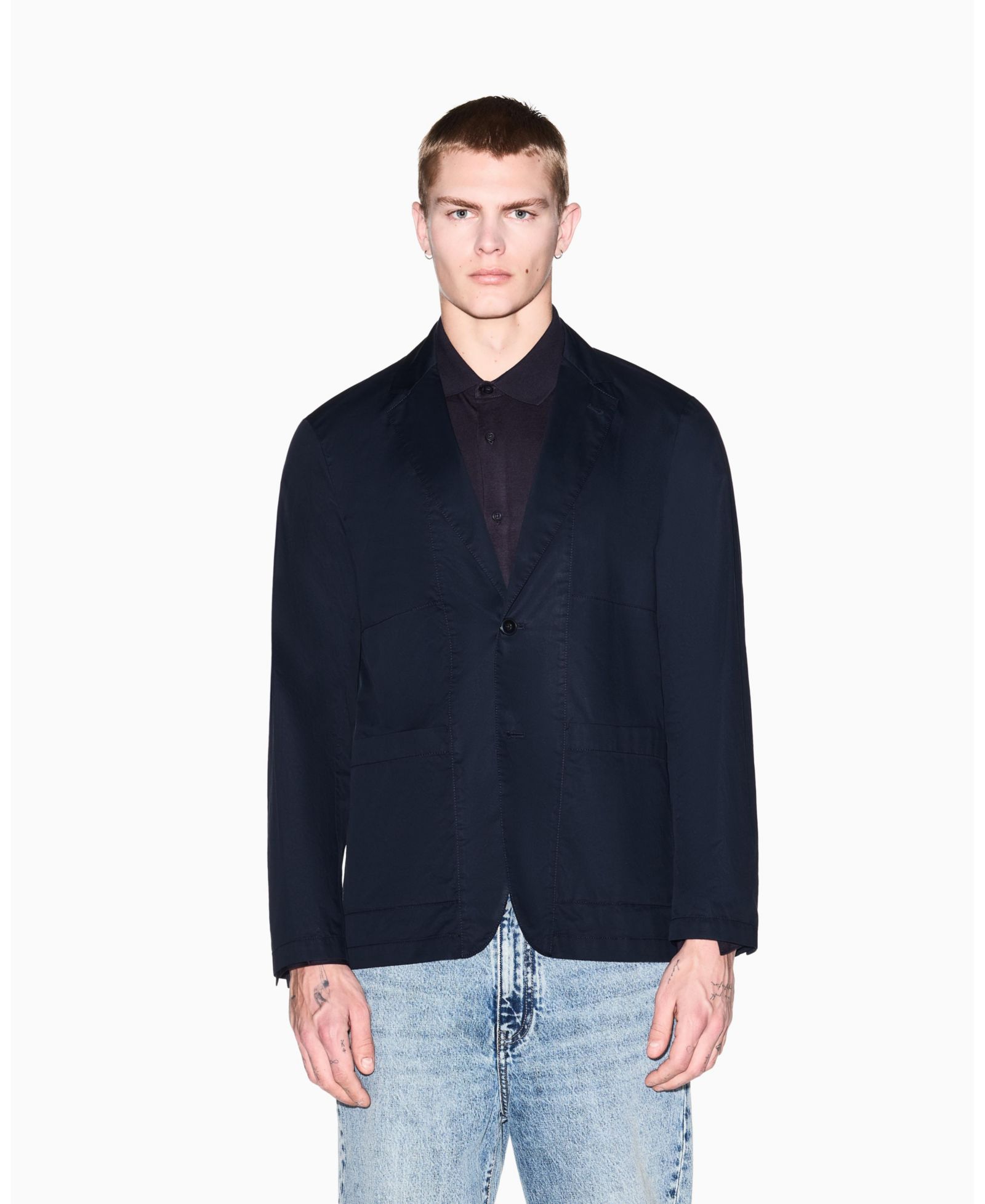 A|X Armani Exchange Men's White Edition Twill Jacket