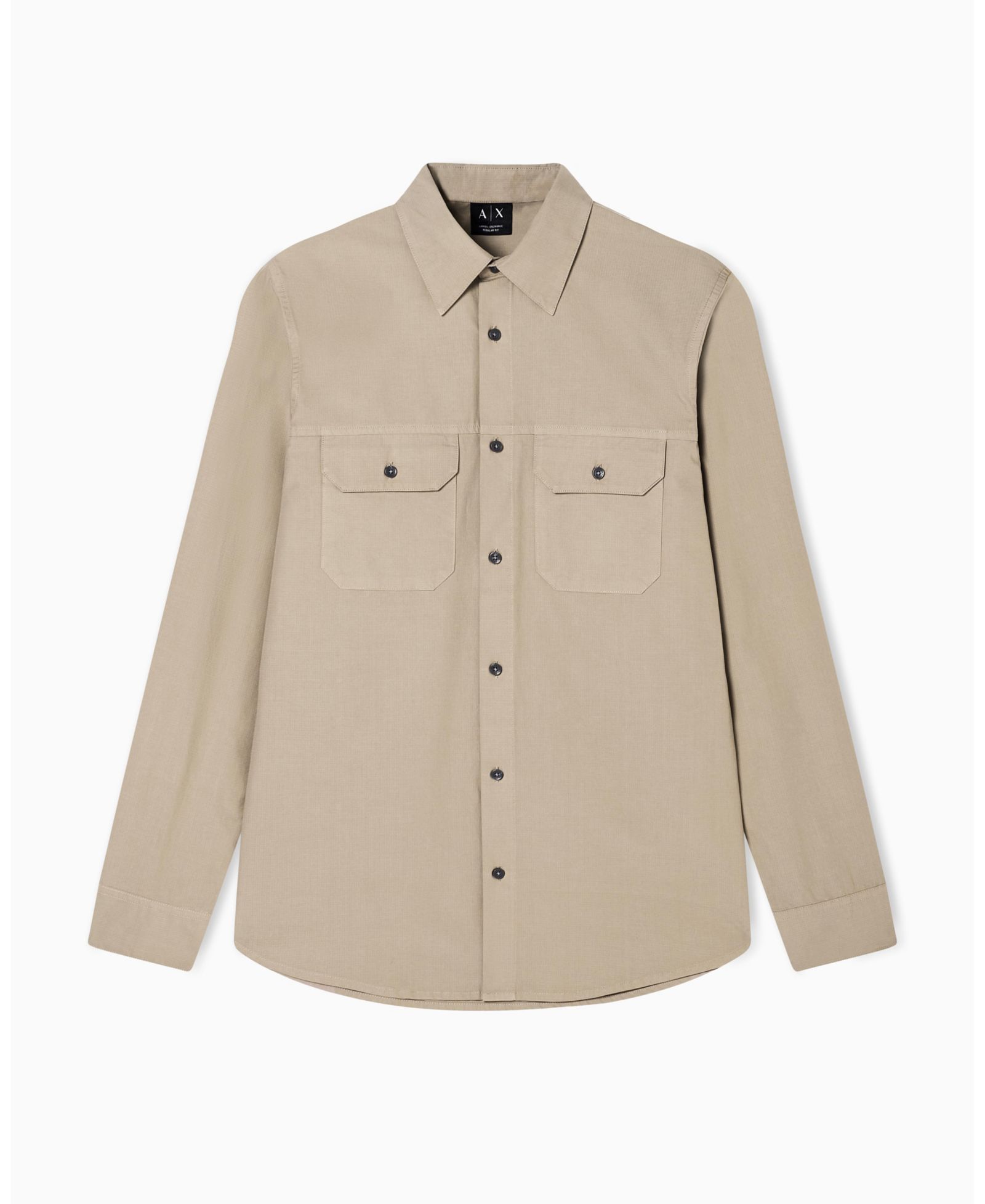 A|X Armani Exchange Men's Long Sleeve Ripstop Pocket Shirt