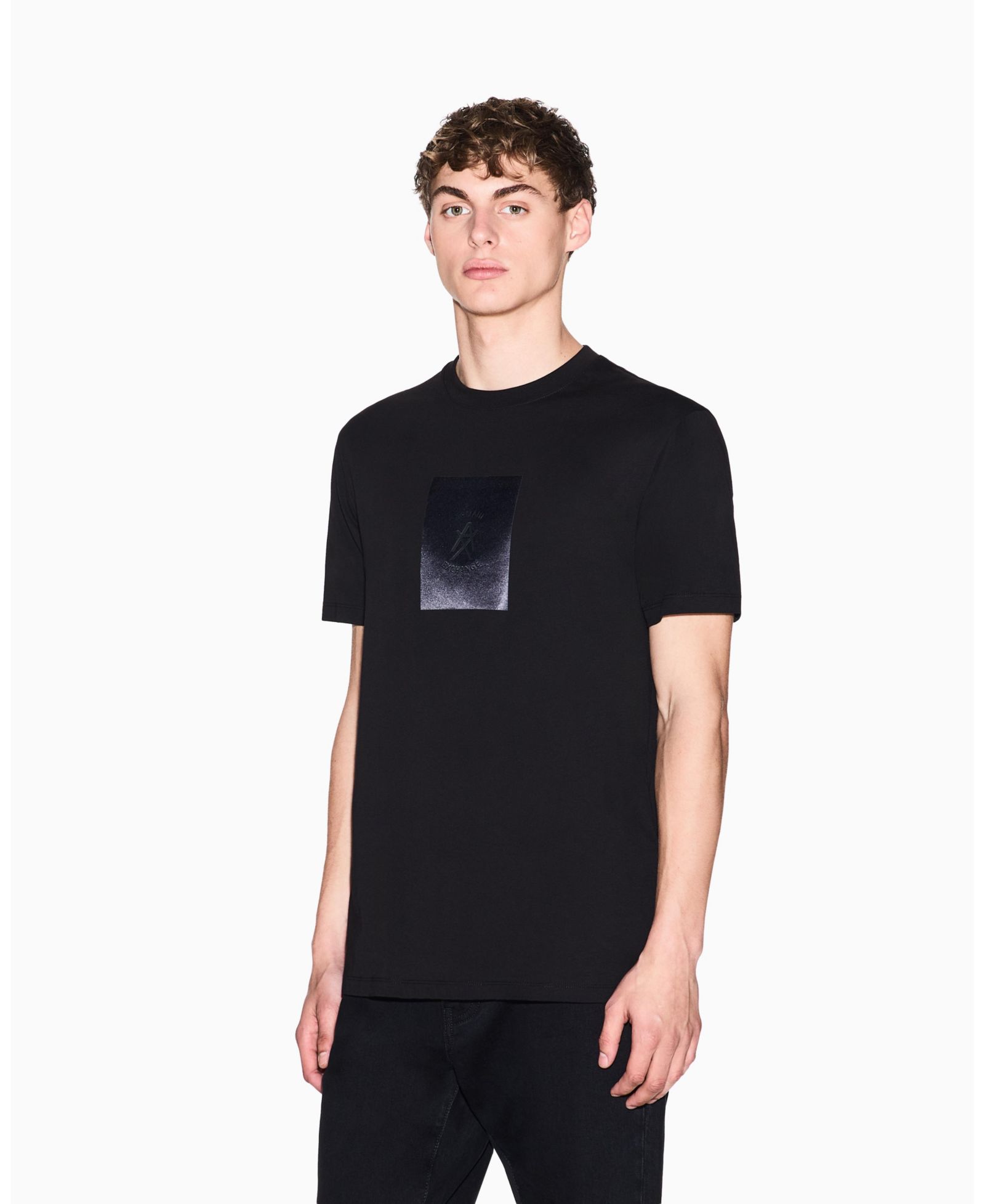 A|X Armani Exchange Men's Short Sleeve Jersey Satin Box T-Shirt