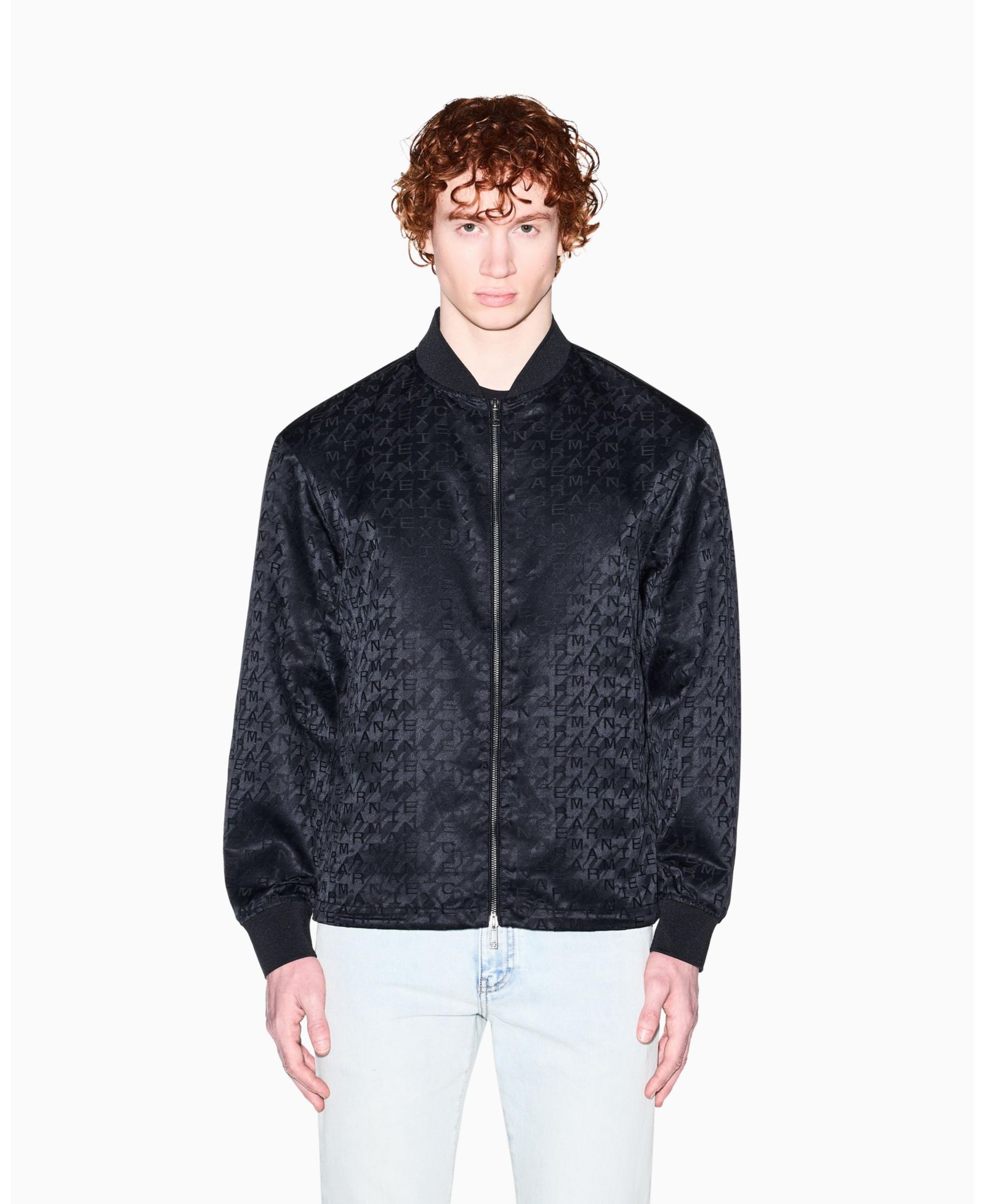 A|X Armani Exchange Men's All Over Print Jacquard Bomber Jacket