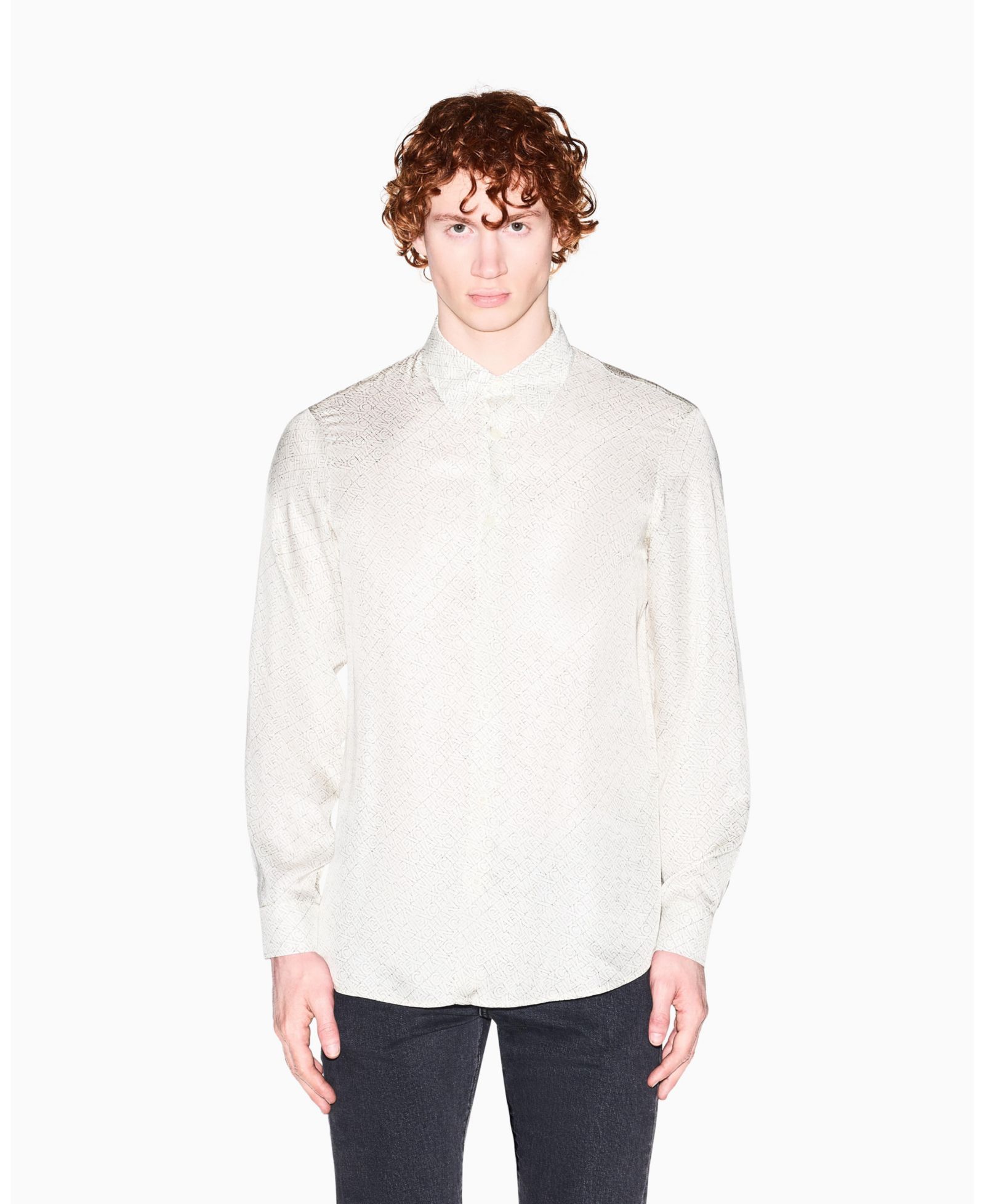 Мужская рубашка A|X Armani Exchange Allover logo Viscose Printed Shirt