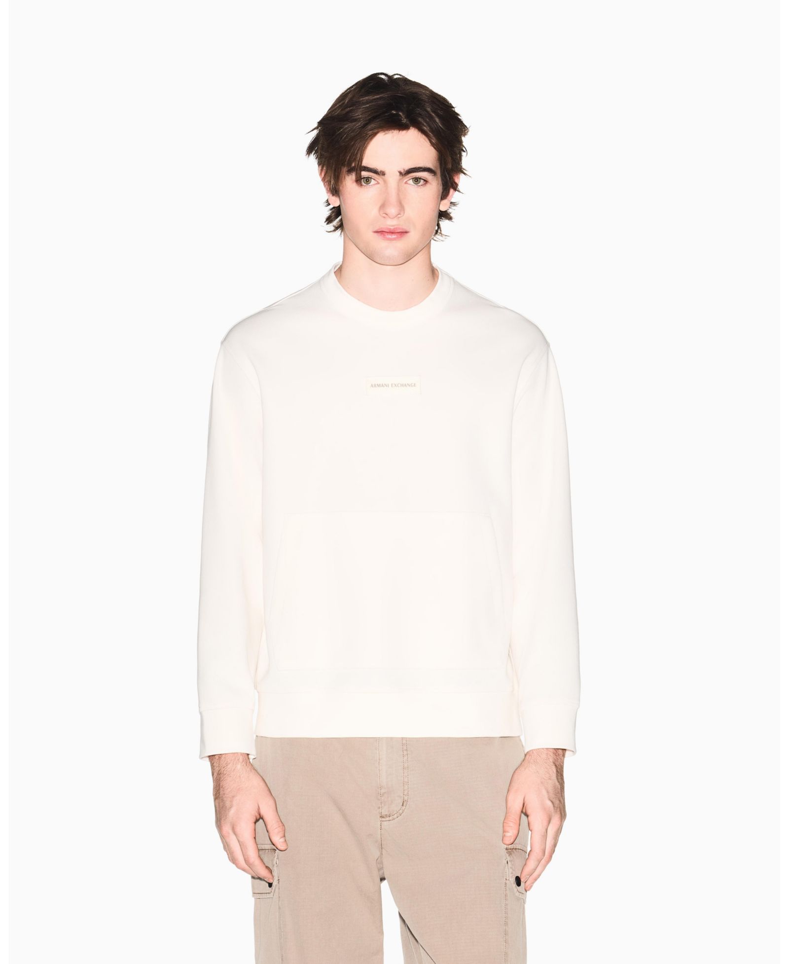 Мужское свитшот A|X Armani Exchange White Edition Logo с круглым вырезом