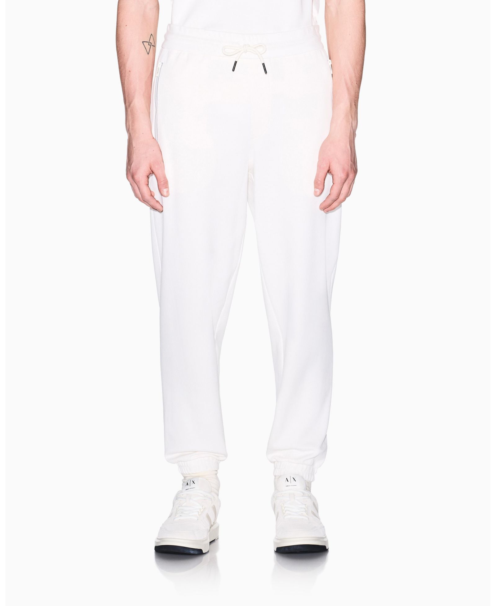A|X Armani Exchange Мужские белые флисовые джоггеры