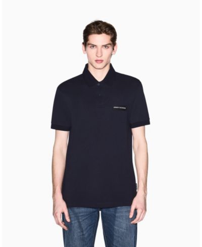 Мужская рубашка-поло A|X Armani Exchange White Edition Short Sleeve Pique