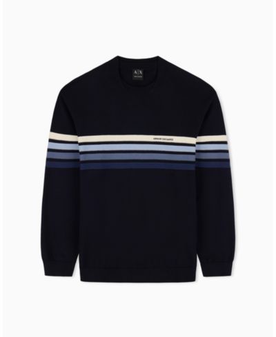 A|X Armani Exchange Мужской хлопковый свитер с 4 полосками