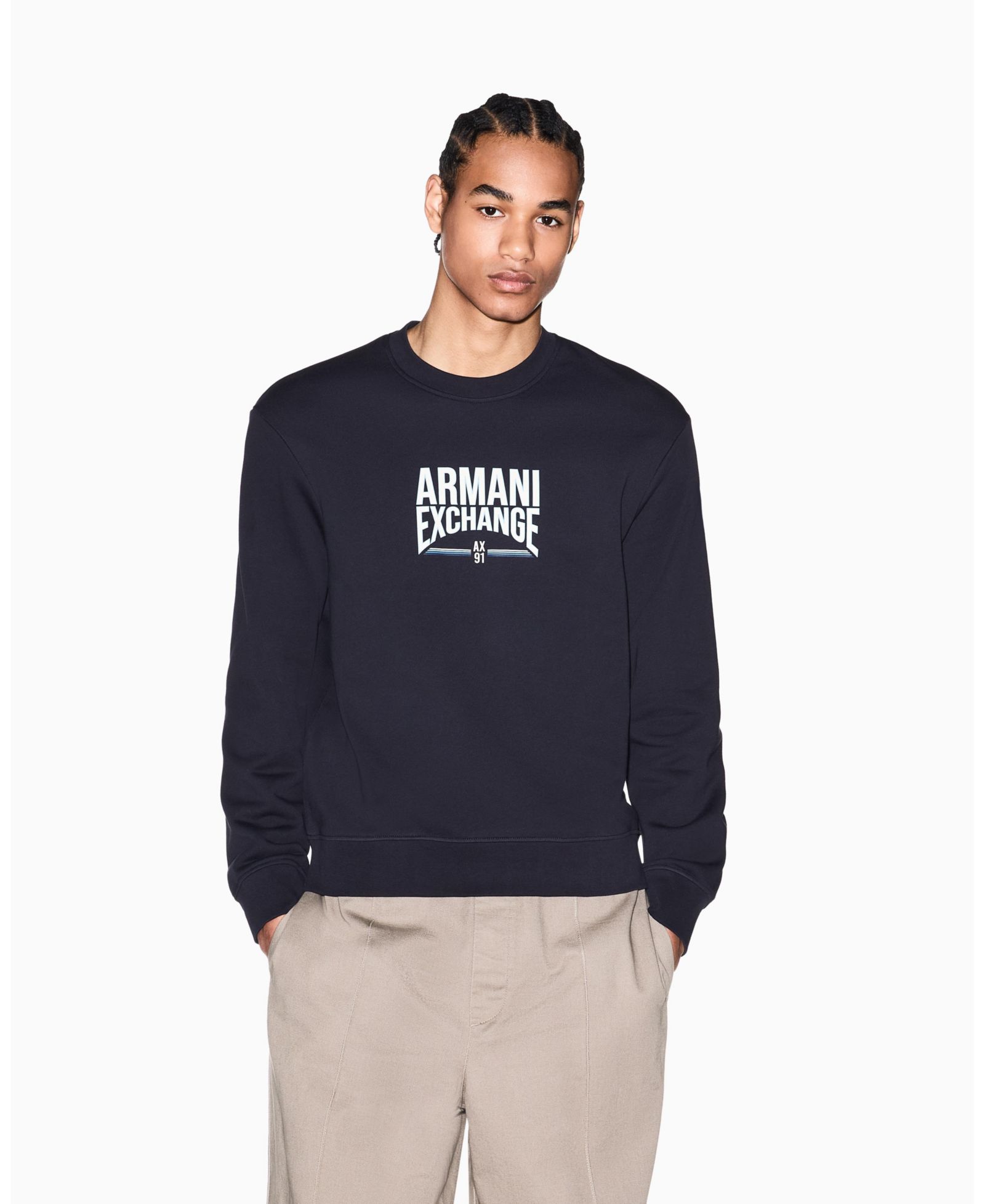 A|X Armani Exchange Мужской флисовый свитшот Retro Crewneck