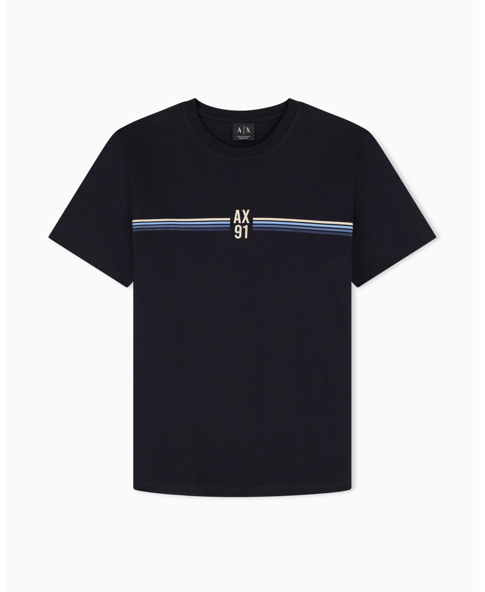 A|X Armani Exchange Мужская хлопковая футболка с 4 полосками