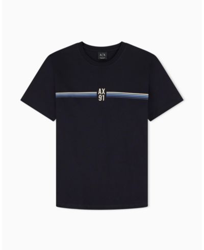 A|X Armani Exchange Men's 91 4 Stripes Stripe Cotton T-Shirt