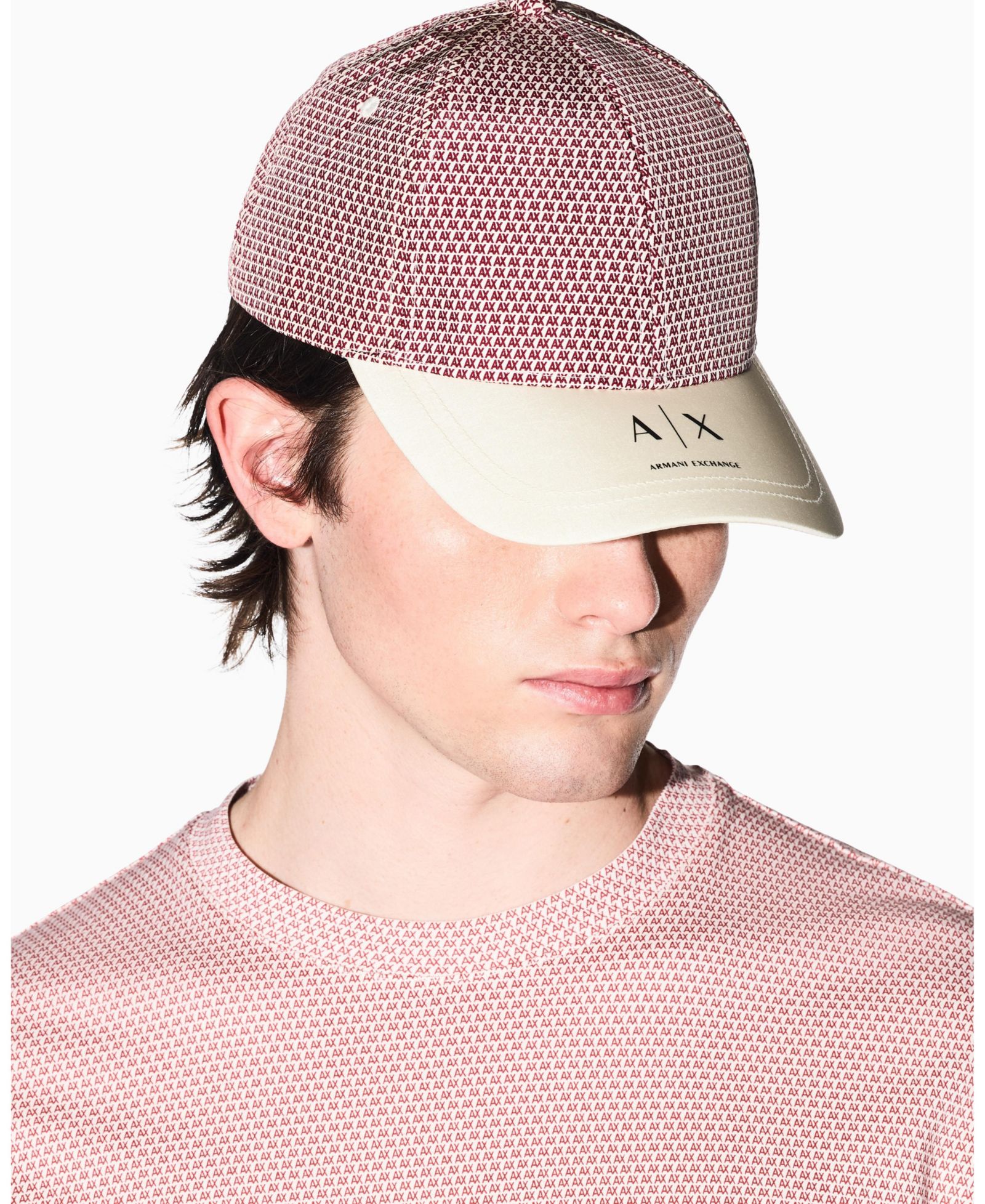 A|X Armani Exchange Men's Nylon Allover Print Logo Cap